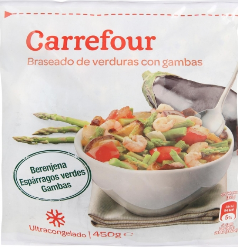 Salteado de espárragos con chicharros e conserva y arroz basmati